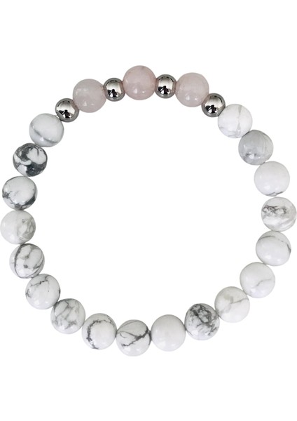 Gerçek Havlit - Gerçek Pembe Kuvars Bileklik MKT46003