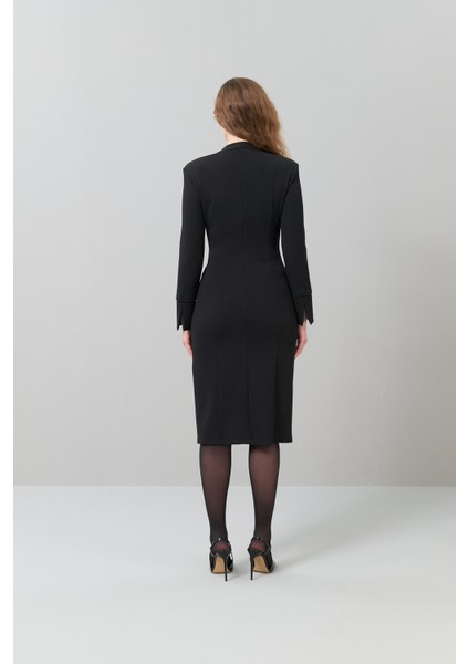 Fermuarlı Örme Midi Boy Elbise Siyah K2521002_001 fiyatları