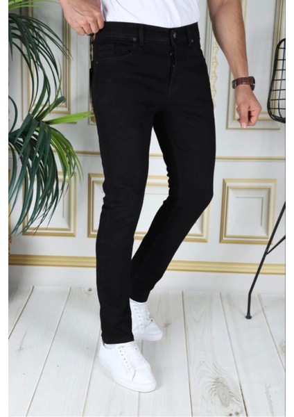 Siyah Slim Fit Likralı Erkek Kot Pantolon Dar Kesim Esnek Jean Normal Bel Phantom Jeans fiyatları