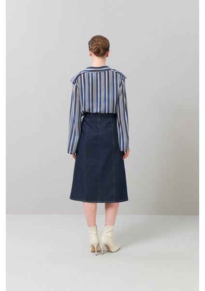 Aksesuar Detaylı Denim Midi Boy Etek Lacivert K2515018_015 fiyatları