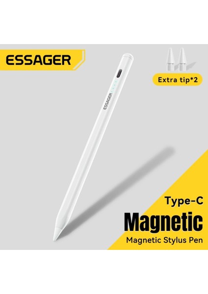 Apple Kalem CE/FC/ROHS Lisanslı Pencil Magnetic İpad Pro/İpad Air/İpad/İpad Mini Uyumlu Type-C Girişli +2 Uc Hediye ORJİNAL SAĞLAM