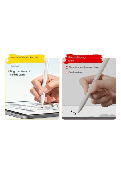 Apple Kalem CE/FC/ROHS Lisanslı Pencil Magnetic İpad Pro/İpad Air/İpad/İpad Mini Uyumlu Type-C Girişli +2 Uc Hediye ORJİNAL SAĞLAM