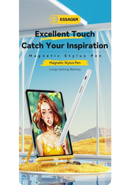 Apple Kalem CE/FC/ROHS Lisanslı Pencil Magnetic İpad Pro/İpad Air/İpad/İpad Mini Uyumlu Type-C Girişli +2 Uc Hediye ORJİNAL SAĞLAM