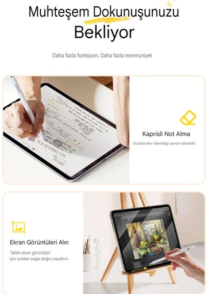 Apple Kalem CE/FC/ROHS Lisanslı Pencil Magnetic İpad Pro/İpad Air/İpad/İpad Mini Uyumlu Type-C Girişli +2 Uc Hediye ORJİNAL SAĞLAM
