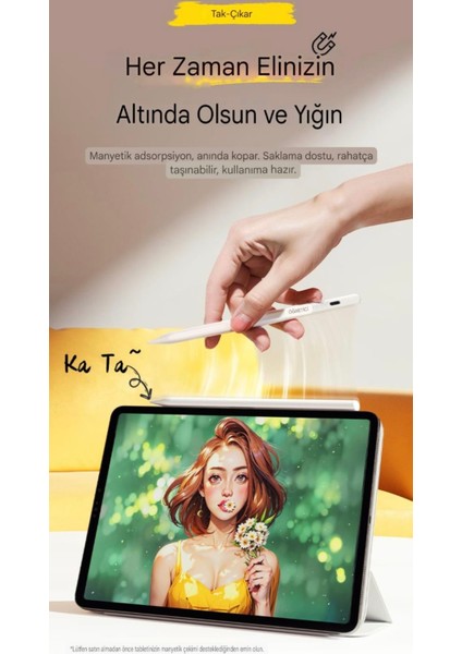 Apple Kalem CE/FC/ROHS Lisanslı Pencil Magnetic İpad Pro/İpad Air/İpad/İpad Mini Uyumlu Type-C Girişli +2 Uc Hediye ORJİNAL SAĞLAM