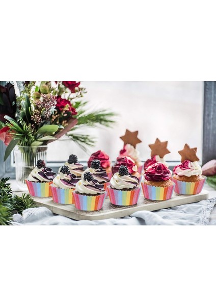 100 Adet Muffin Cupcake Kağıdı, Renkli Kağıt Muffin Kek Kalıbı