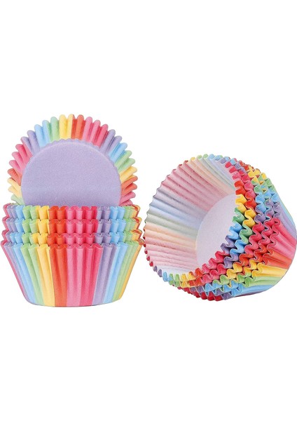 100 Adet Muffin Cupcake Kağıdı, Renkli Kağıt Muffin Kek Kalıbı