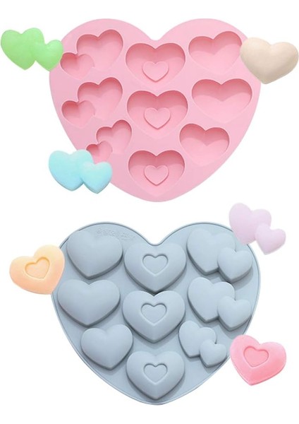 Silikon Mini Kalp Desenli Çikolata Jelibon Mum Kek Kalıbı fiyatları