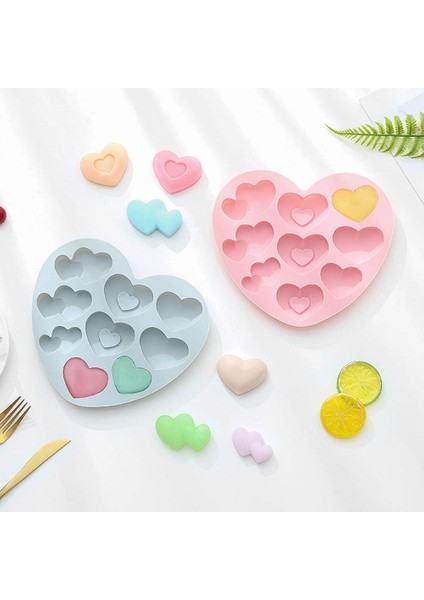 Silikon Mini Kalp Desenli Çikolata Jelibon Mum Kek Kalıbı fırsatları