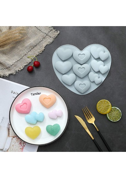 Silikon Mini Kalp Desenli Çikolata Jelibon Mum Kek Kalıbı indirimleri