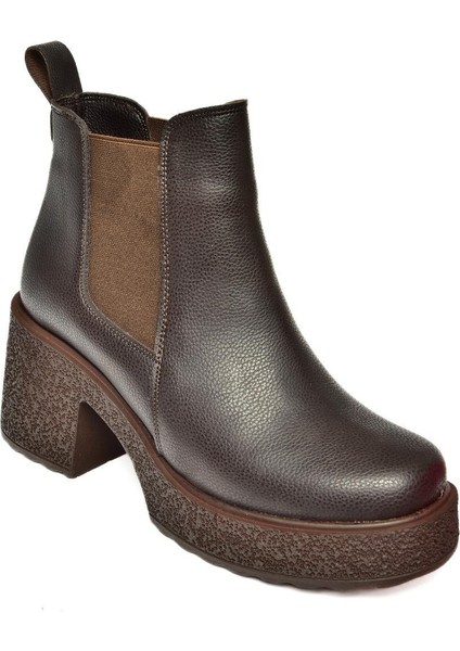 T996220009 Kahverengi Kalın Topuklu Kadın Bot indirimleri