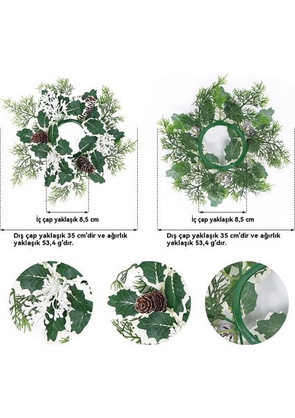 Noel Dekorasyonu Ev Mumluk Çelenk (Yurt Dışından) modelleri