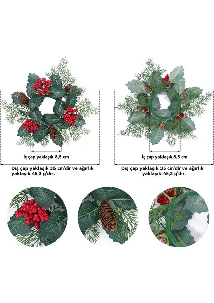 Noel Dekorasyonu Ev Mumluk Çelenk (Yurt Dışından) fırsatları