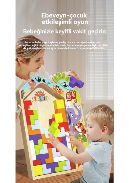 Tetris Yapı Taşları Çocuklar için Eğitici Bulmaca (Yurt Dışından)