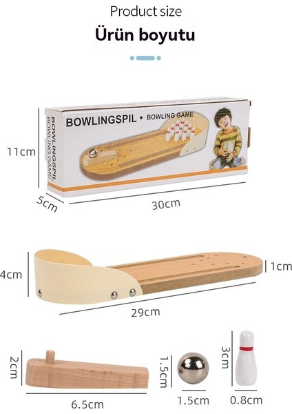 Çocuk Mini Masaüstü Bowling Eğitici Dekompresyon Oyuncak (Yurt Dışından)