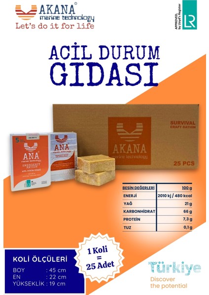 Ana Acil Durum Gıdası 25 Paket x 500 gr