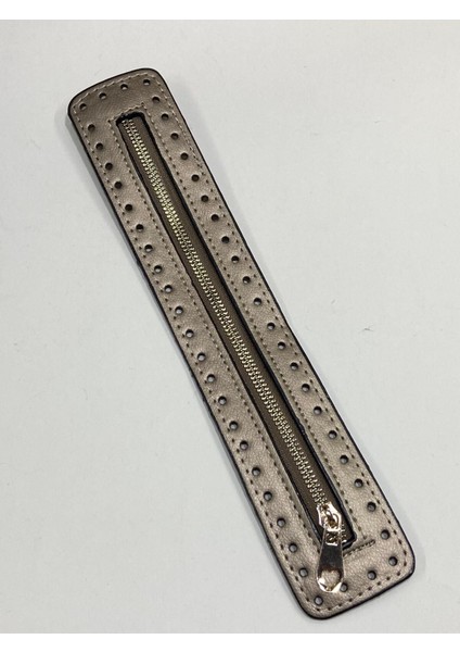 Derili Fermuar / Çanta Fermuarı / Kalın Deri Kapak Fermuar 30 cm