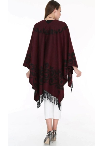 Kadın Çift Taraflı Desenli Panço Omuz Şal fiyatları