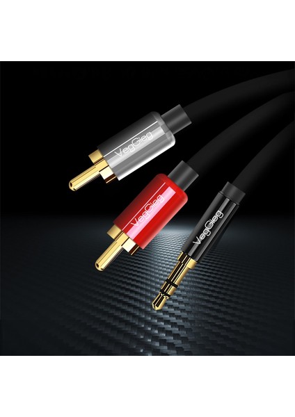 Veggieg 3.5 mm Aux To 2 RCA Ses Kablosu 1.5 mt