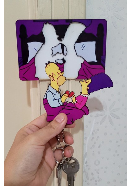 2’li Kapı Askılı Anahtarlık Seti Simpsons Homer Marge Çifti - Sevgili Set