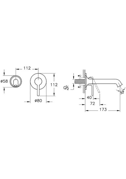 Origin Classic Ank.lav.bat Sıva Üstü 2d Krom A42889 Ankastre Lavabo Bataryası
