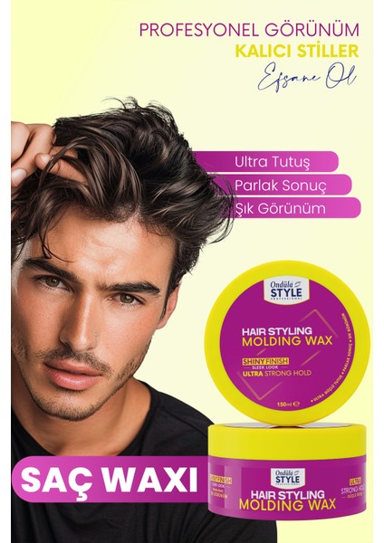 Unisex Şekillendirici Molding Wax - Parlak Sonuç - Ultra Güçlü Tutuş - 150 ml
