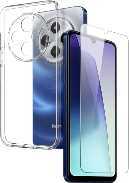 Xiaomi Redmi 14C Kılıf Kamera Korumalı Süper Tpu Silikon + Ekran Koruyucu