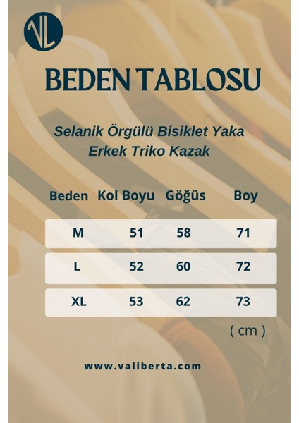 Oversize Selanik Örgülü Bisiklet Yaka Erkek Kazak - İndigo