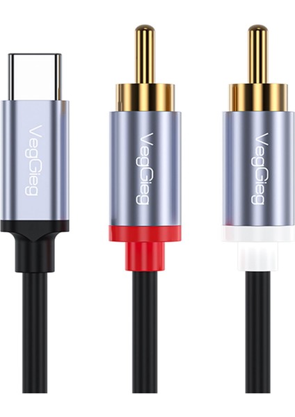 Veggieg USB Type-C To 2 RCA Ses Kablosu 1.5 mt