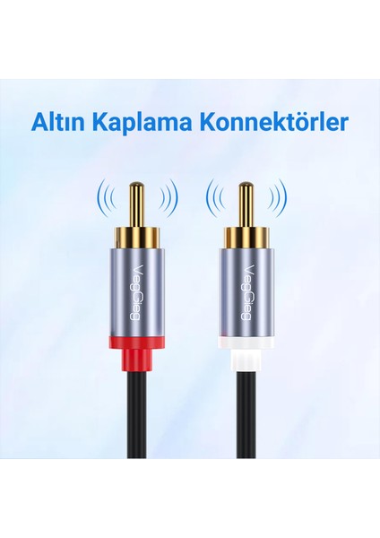 Veggieg USB Type-C To 2 RCA Ses Kablosu 1.5 mt