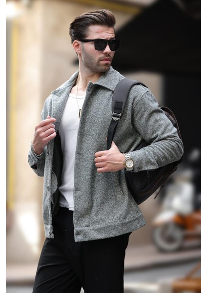 Haki Desenli Cepli Erkek Ceket Gömlek 6756