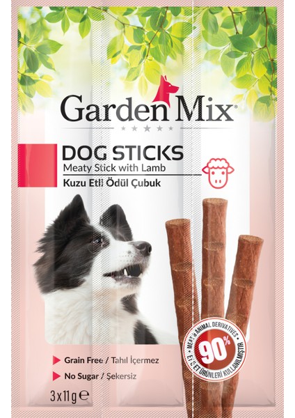 Kuzu Etli Köpek Stick Ödül 3X11 gr x 6 Adet