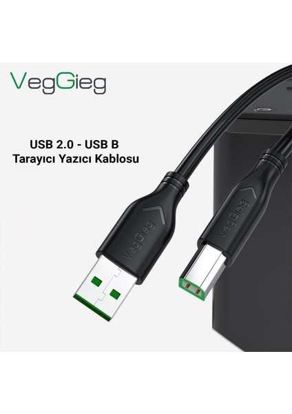 USB B Printer Tarayıcı Yazıcı Data Kablosu 1.5 Metre