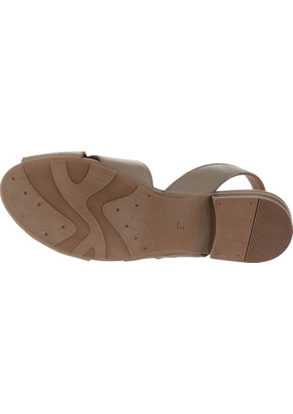 Gri Deri Kadın Topuklu Sandalet 01WA6402 01WA6402