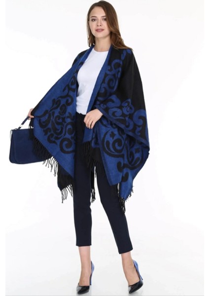 Kadın Çift Taraflı Desenli Panço Omuz Şal fiyatları