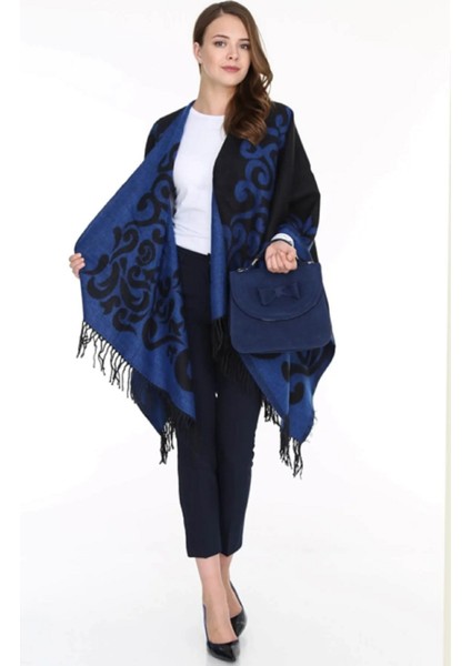 Kadın Çift Taraflı Desenli Panço Omuz Şal fırsatları