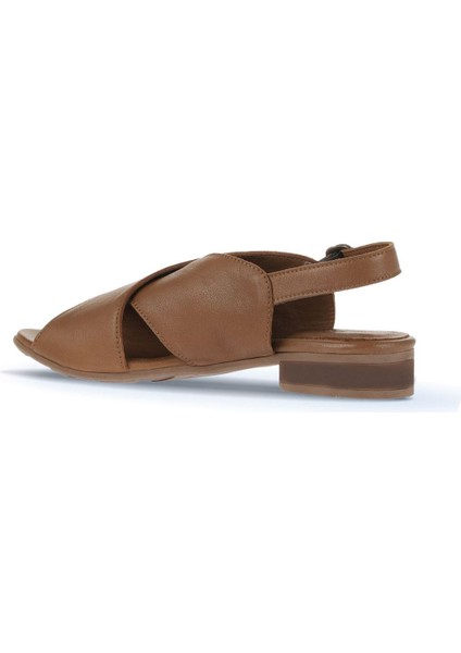 Kahverengi Deri Kadın Topuklu Sandalet 01WA6400 01WA6400 fırsatları