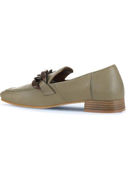 Haki Deri Kadın Loafer 01WU2109 01WU2109 fırsatları