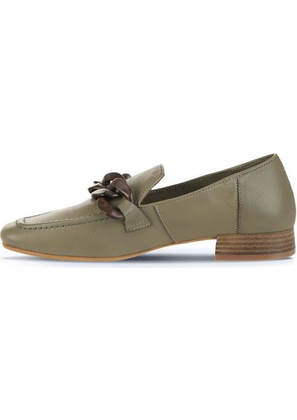 Haki Deri Kadın Loafer 01WU2109 01WU2109