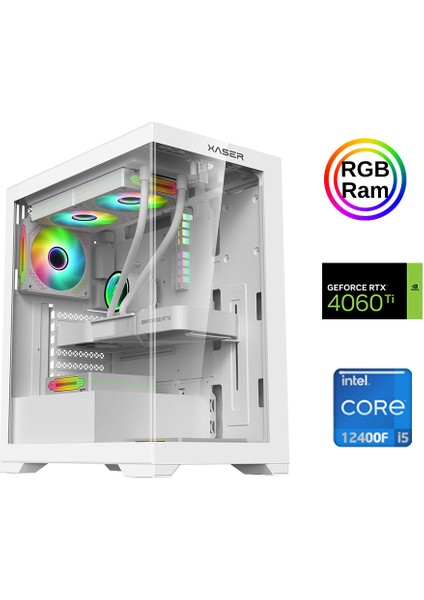 XSR900 I5 12400F 16GB Ram 512GB M.2 Nvme SSD 8gb RTX4060TI 24"curved 180Hz Sıvı Soğutma Oyun Bilgisayarı fiyatları