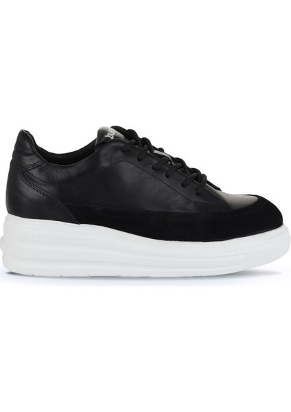 Siyah Deri-Süet Kadın Sneakers 16WA8196 16WA8196