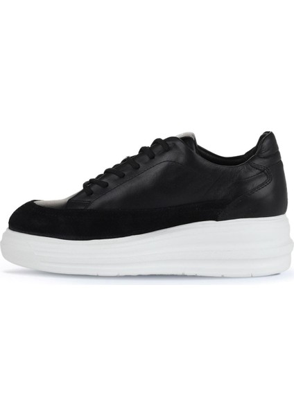 Siyah Deri-Süet Kadın Sneakers 16WA8196 16WA8196 modelleri