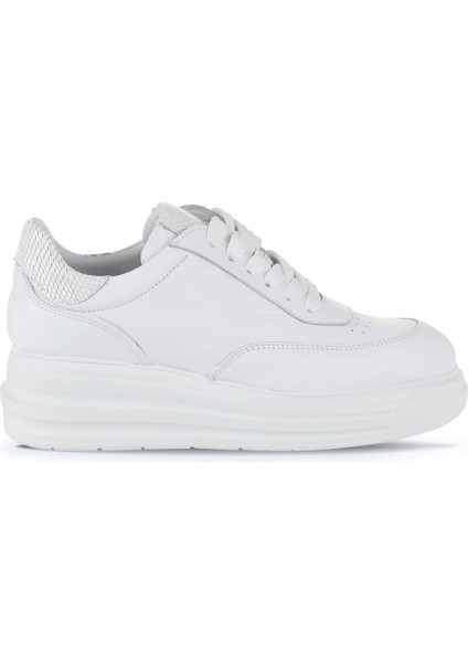 Beyaz Deri-Yılan Kadın Sneakers 16WA8195 16WA8195