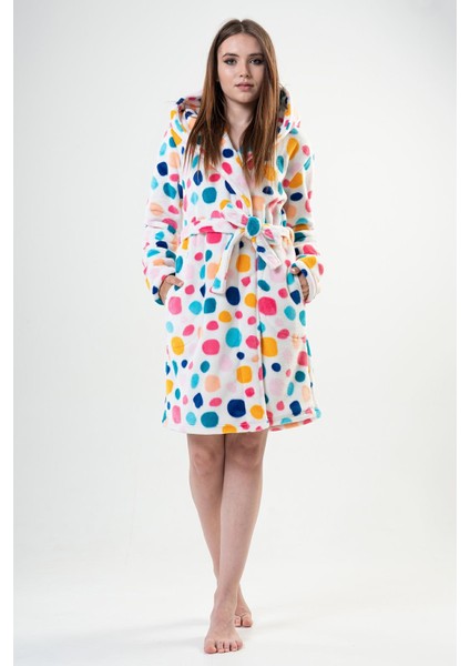 Kadın Welsoft Kapüşonlu Beyaz Sabahlık C1T1N1O202 fiyatları