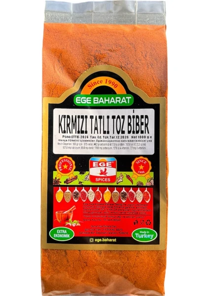 Kırmızı Tatlı Toz Biber 250 GR