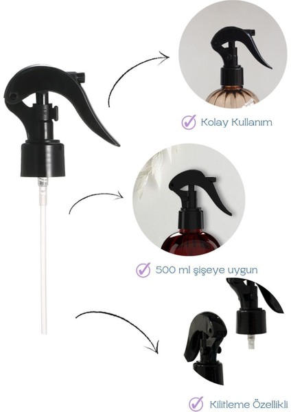 2'li Yedek Sprey Pompası Siyah 24mm (2 Adet)