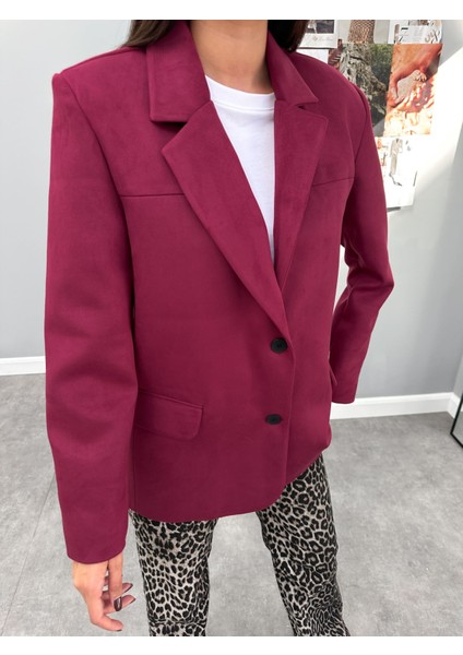 Cherry Blazer Nubuk Ceket