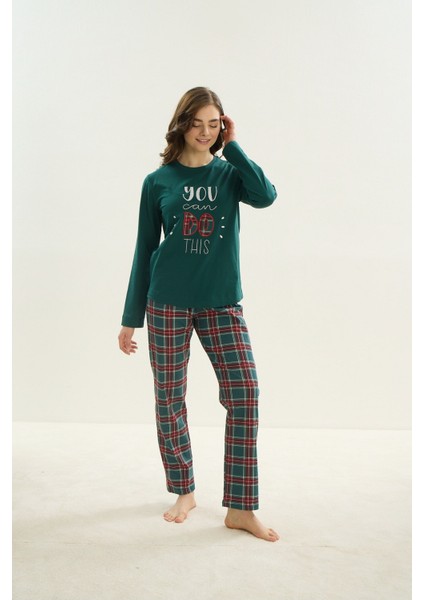 16114 Bayan Nakışlı Pijama Takım