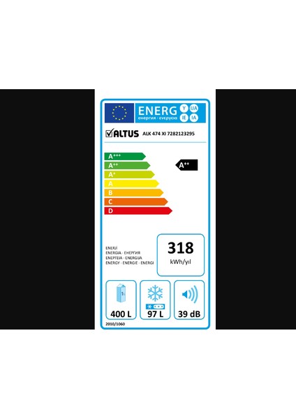 Alk 474 Xıe E Enerji Sınıfı 532 L Alttan Donduruculu No Frost Buzdolabı Inox