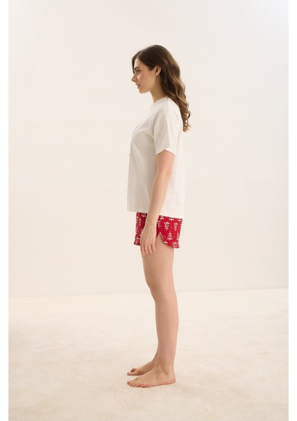 15965 Bayan Baskılı Şort Takım modelleri